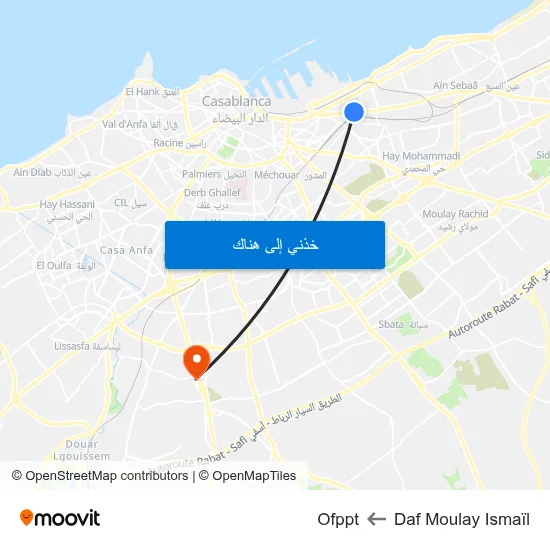 Daf Moulay Ismaïl to Ofppt map