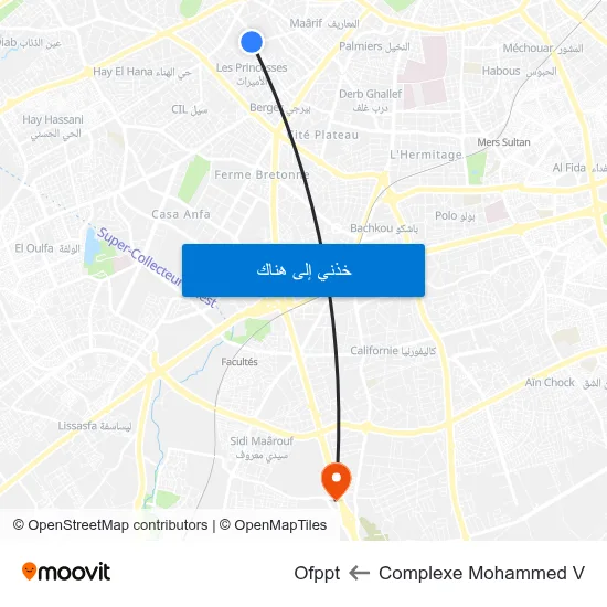 Complexe Mohammed V to Ofppt map