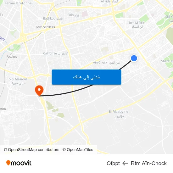 Rtm Aïn-Chock to Ofppt map