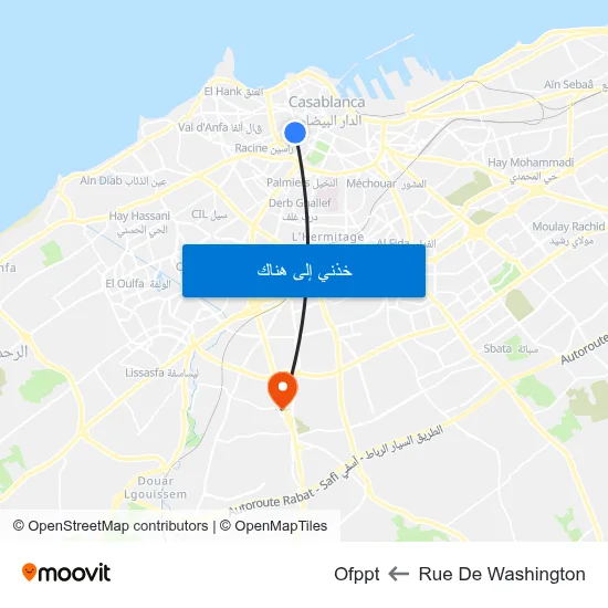Rue De Washington to Ofppt map