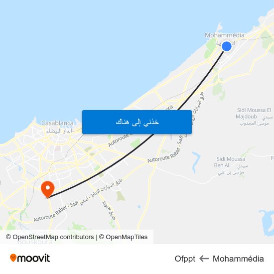 Mohammédia to Ofppt map