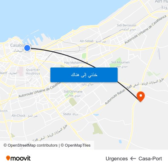 Casa-Port to Urgences map