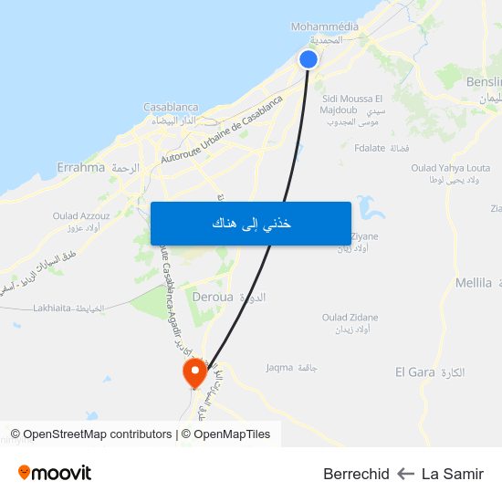La Samir to Berrechid map