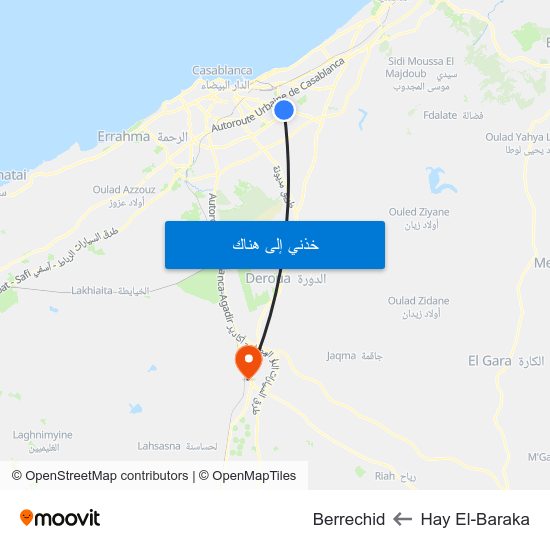 Hay El-Baraka to Berrechid map