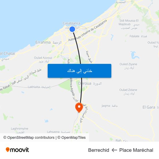 Place Maréchal to Berrechid map