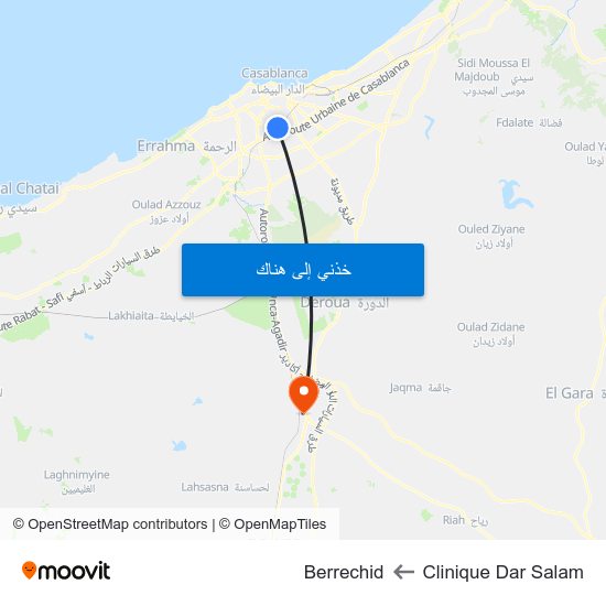 Clinique Dar Salam to Berrechid map