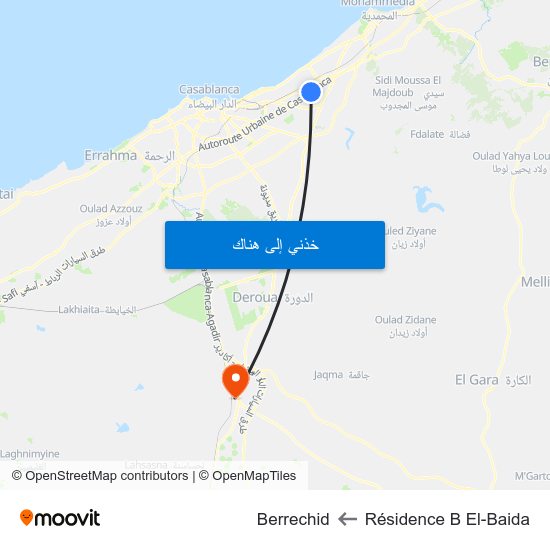 Résidence B El-Baida to Berrechid map