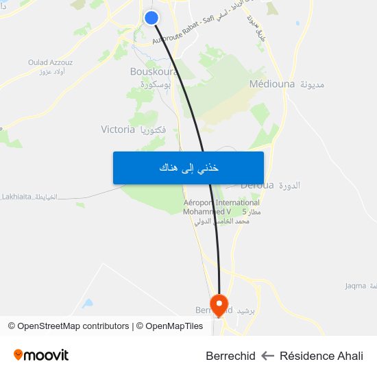 Résidence Ahali to Berrechid map