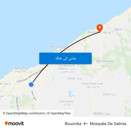 Mosquée De Salmia to Bouznika map