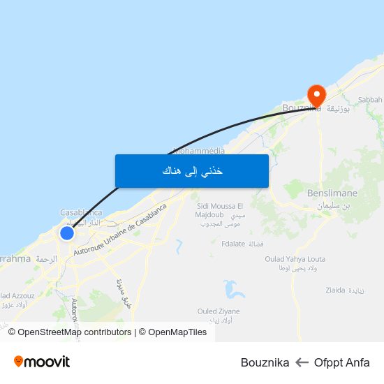Ofppt Anfa to Bouznika map