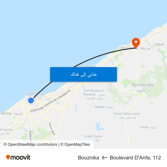 Boulevard D'Anfa, 112 to Bouznika map