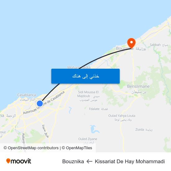 Kissariat De Hay Mohammadi to Bouznika map