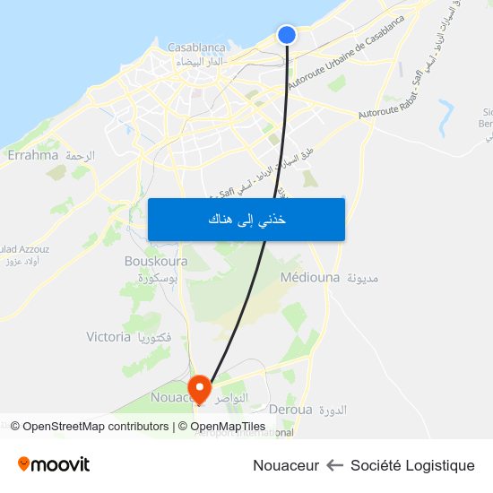 Société Logistique to Nouaceur map