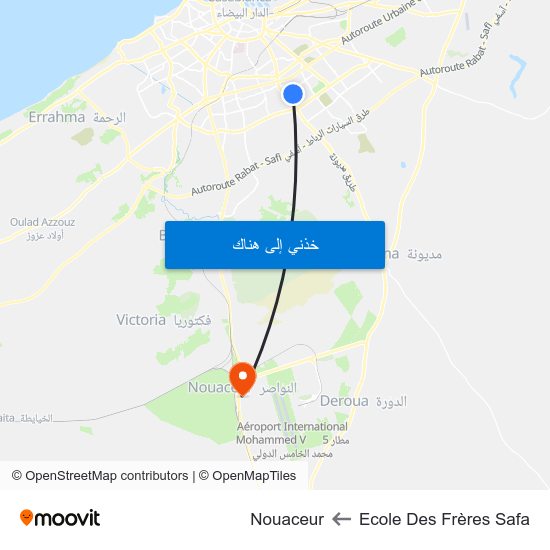 Ecole Des Frères Safa to Nouaceur map