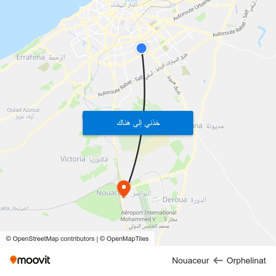 Orphelinat to Nouaceur map