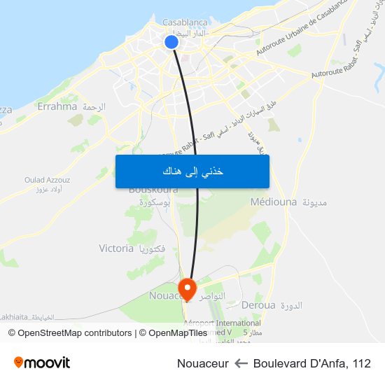 Boulevard D'Anfa, 112 to Nouaceur map