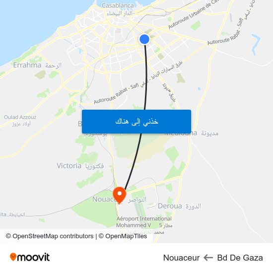 Bd De Gaza to Nouaceur map