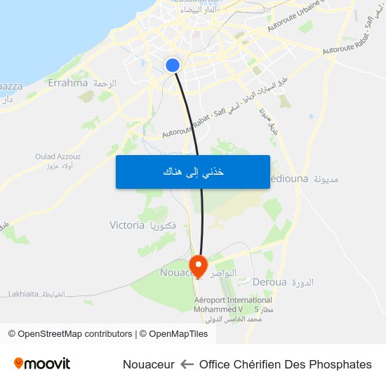 Office Chérifien Des Phosphates to Nouaceur map
