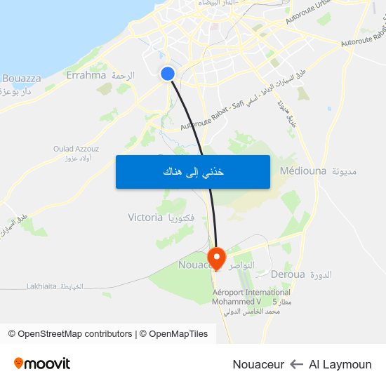 Al Laymoun to Nouaceur map