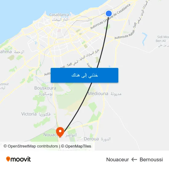 Bernoussi to Nouaceur map
