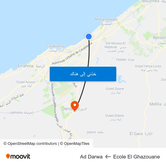 Ecole El Ghazouane to Ad Darwa map