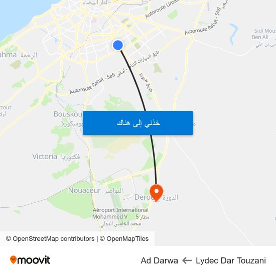 Lydec Dar Touzani to Ad Darwa map