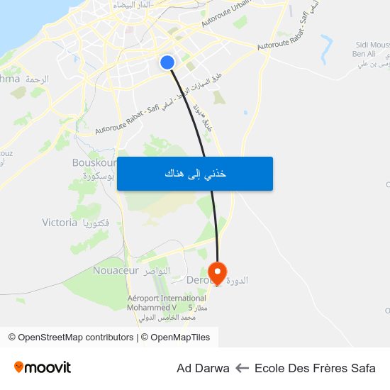 Ecole Des Frères Safa to Ad Darwa map