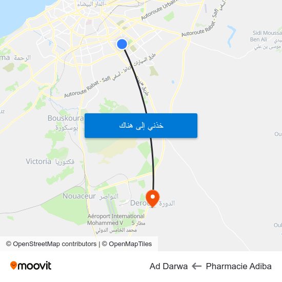 Pharmacie Adiba to Ad Darwa map