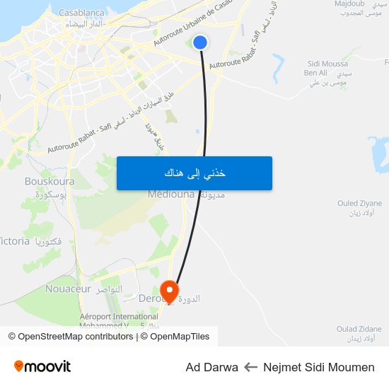 Nejmet Sidi Moumen to Ad Darwa map