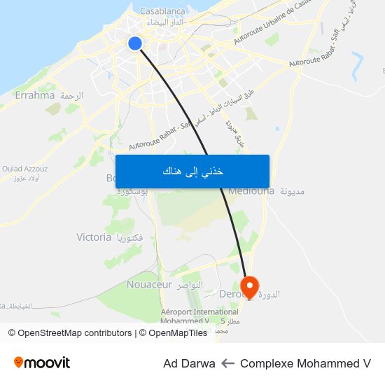 Complexe Mohammed V to Ad Darwa map