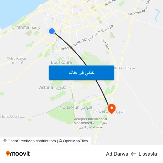 Lissasfa to Ad Darwa map