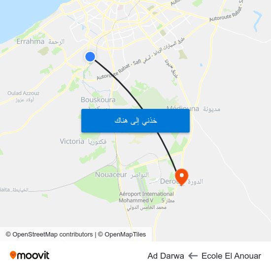 Ecole El Anouar to Ad Darwa map