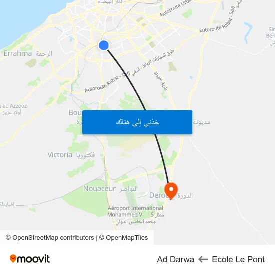Ecole Le Pont to Ad Darwa map