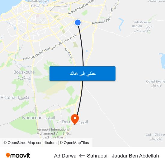 Sahraoui - Jaudar Ben Abdellah to Ad Darwa map
