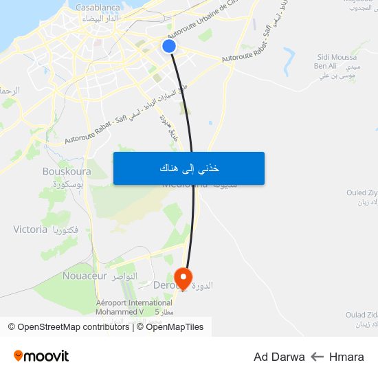 Hmara to Ad Darwa map
