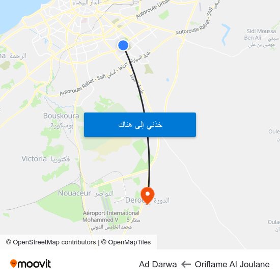 Oriflame Al Joulane to Ad Darwa map