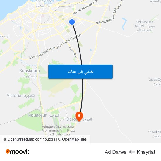 Khayriat to Ad Darwa map