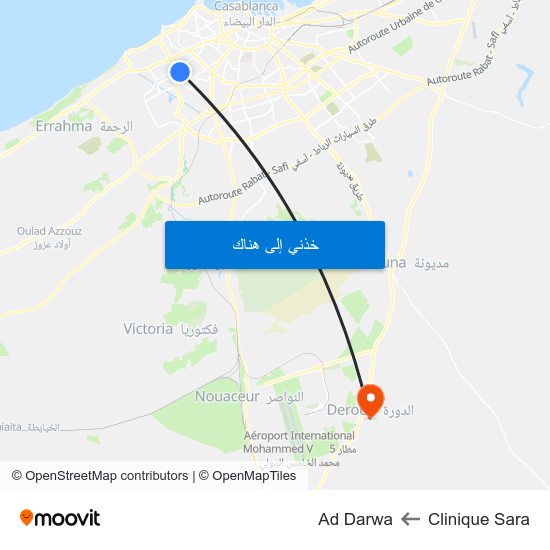 Clinique Sara to Ad Darwa map