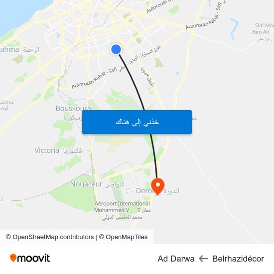 Belrhazidécor to Ad Darwa map