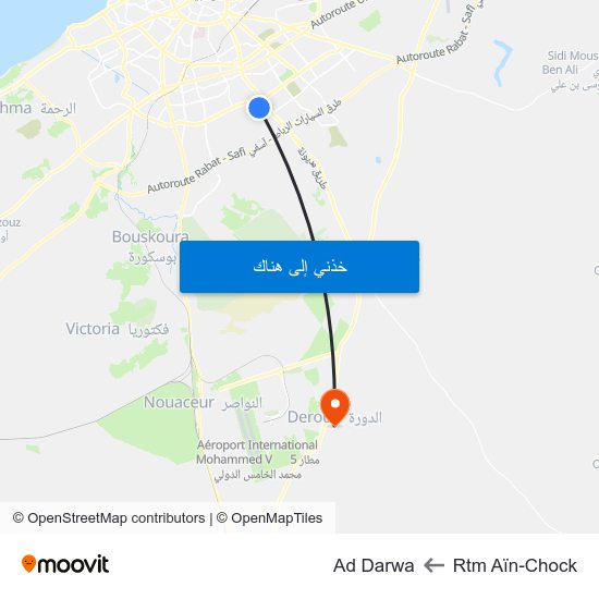 Rtm Aïn-Chock to Ad Darwa map