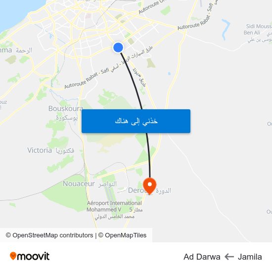 Jamila to Ad Darwa map
