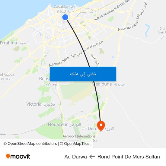 Rond-Point De Mers Sultan to Ad Darwa map