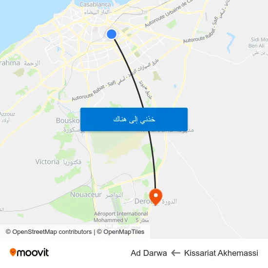 Kissariat Akhemassi to Ad Darwa map