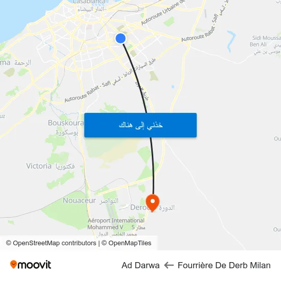 Fourrière De Derb Milan to Ad Darwa map