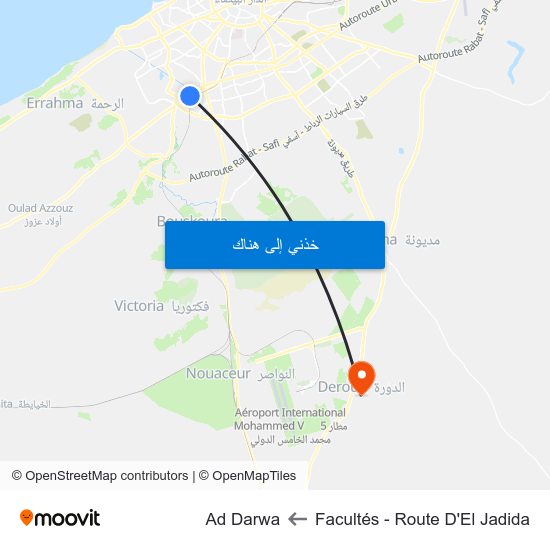 Facultés - Route D'El Jadida to Ad Darwa map