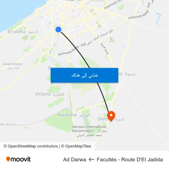 Facultés - Route D'El Jadida to Ad Darwa map