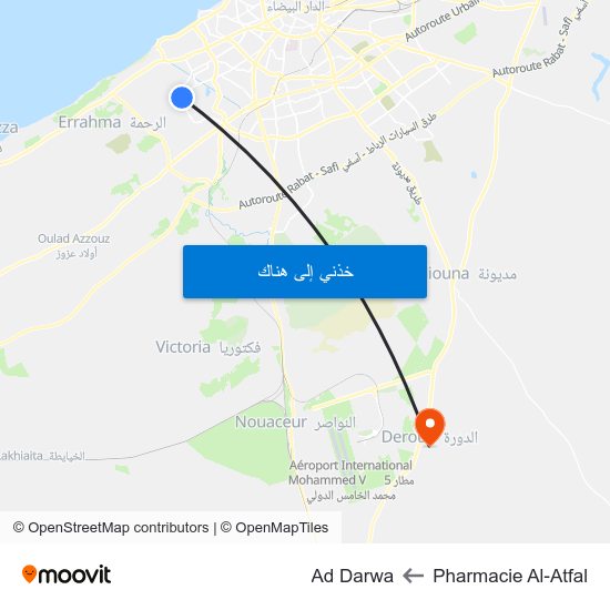 Pharmacie Al-Atfal to Ad Darwa map