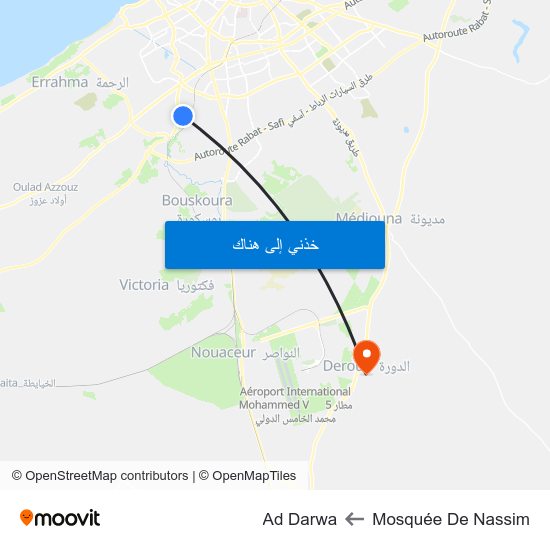Mosquée De Nassim to Ad Darwa map
