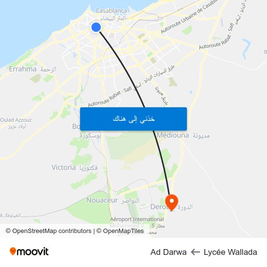 Lycée Wallada to Ad Darwa map