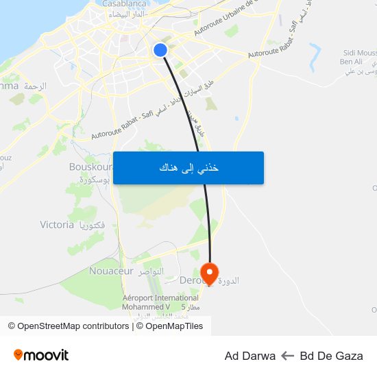Bd De Gaza to Ad Darwa map